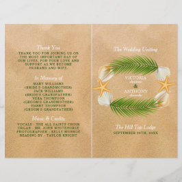 Programa de Boda Tropical Wreath Sandy Beach