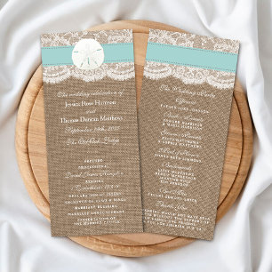 Programa de Boda Turquoise Sand Dollar Beach