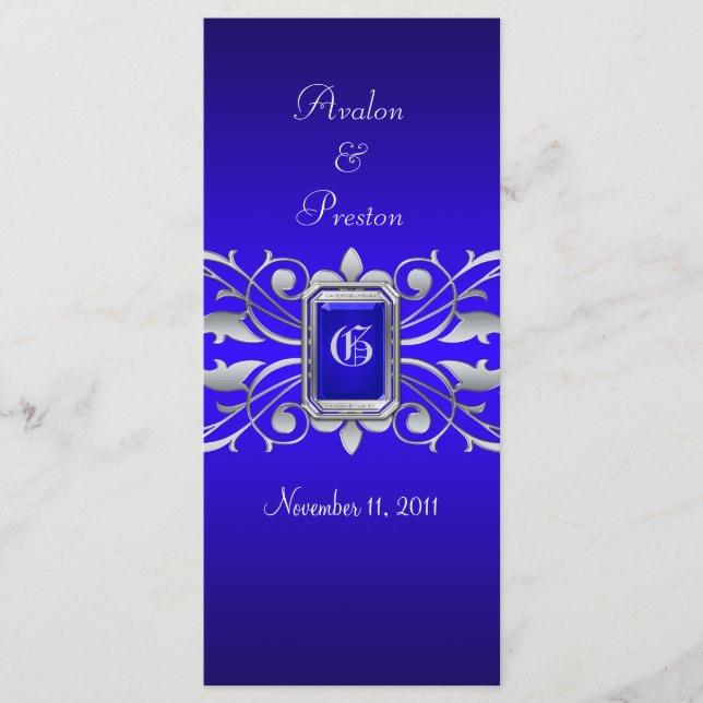 Programa de Boda Verde azulada de Deslizamiento Az (Anverso)