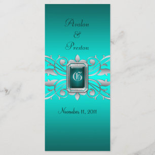 Programa de Boda Verde azulada de Deslizamiento Pl