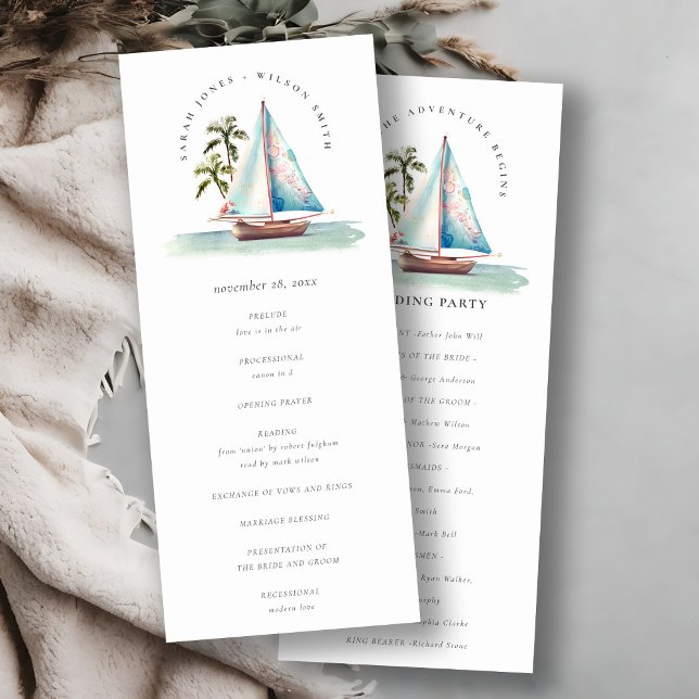 Programa de Boda Verde azulada de Vela de la Palm  (Subido por el creador)