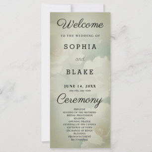 Programa de Boda Verde de Floral Blanca y Ejército