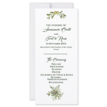 Programa de Boda Verde de Oliva Moderna