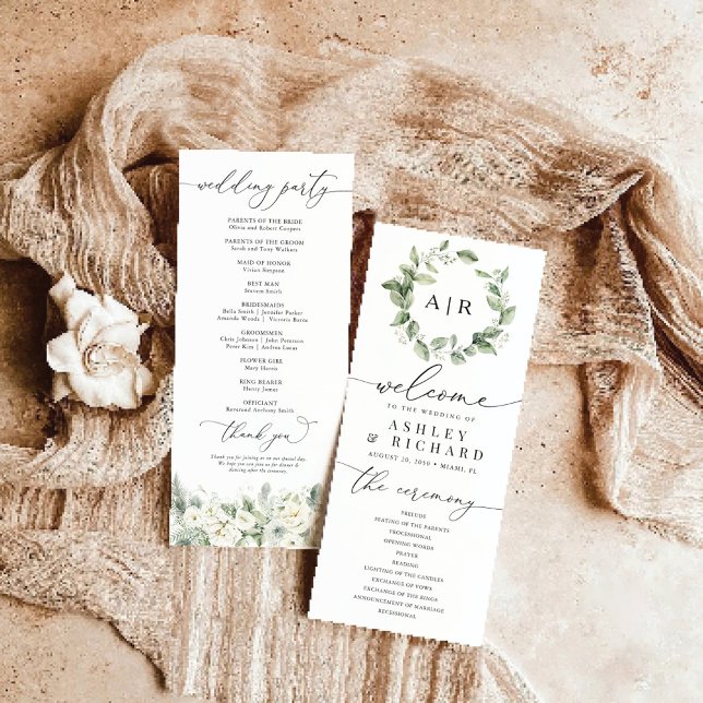 Programa de Boda Verde Dusty Sage (Subido por el creador)