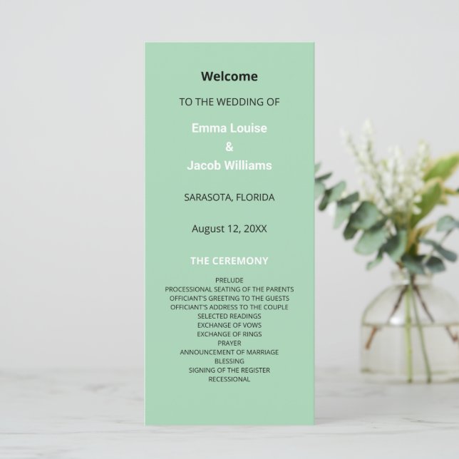 Programa de Boda Verde en la Casa de la Moneda (Anverso de pie)