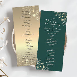 Programa de Boda Verde Esmeralda y Dorado