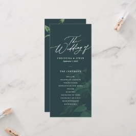 Programa de Boda Verde Minimalista y Chic con Pres