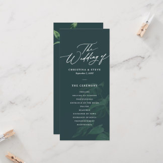 Programa de Boda Verde Minimalista y Chic con Pres