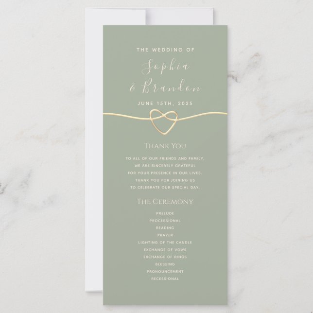 Programa de Boda Verde Salvia (Anverso)