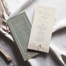 Programa de Boda Verde Salvia Boho Rústico