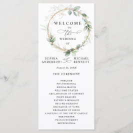 Programa de Boda Verde y Dorado