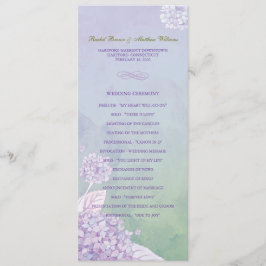 Programa de Boda Vertical de Hidrángulos Púrpura
