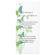 Programa de Boda Vina de Mariposa Azul y Verde