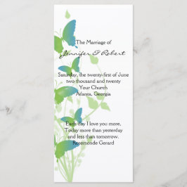 Programa de Boda Vina de Mariposa Azul y Verde