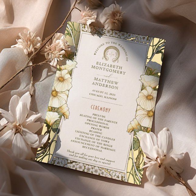 Programa de Boda Vintage Art Nouveau de Mucha (Subido por el creador)