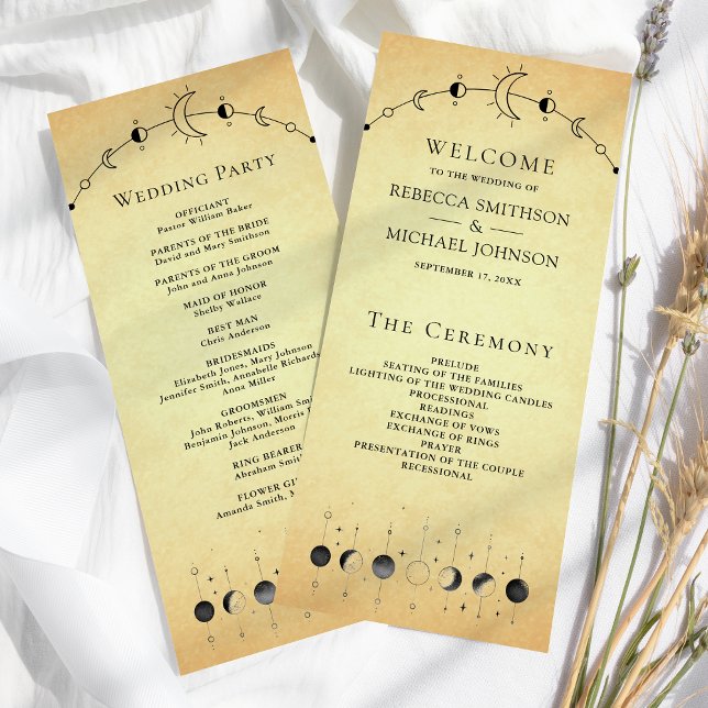 Programa de Boda Vintage Celestial Black Moon (Subido por el creador)