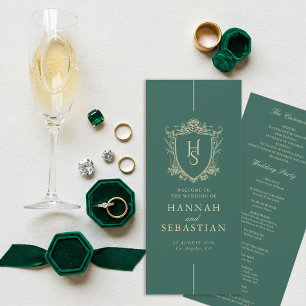 Programa de Boda Vintage Cresta Dinero Antiguo Ver