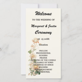 Programa de Boda Vintage de Flores Lotus