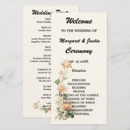 Programa de Boda Vintage de Flores Lotus