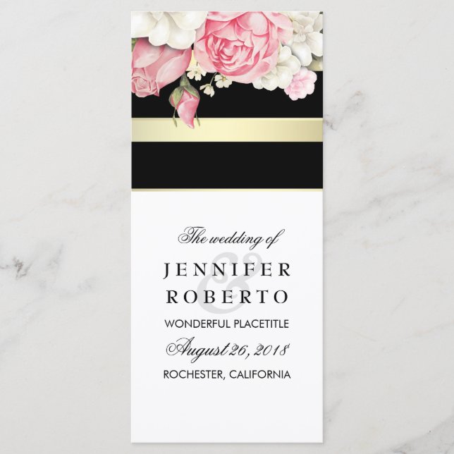 Programa de Boda Vintage Floral (Anverso)