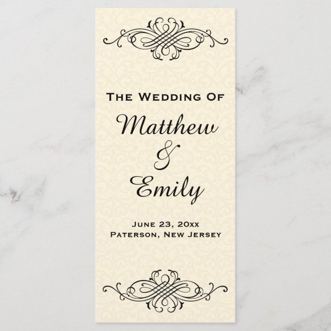 Programa de Boda Vintage Ornate (Anverso)