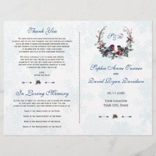Programa de Boda Wreath de Winter Berries Bullfinc