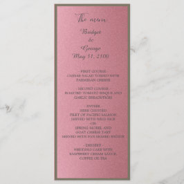 programa de boda y menú de purpurina rosa de ensue