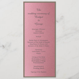 programa de boda y menú de purpurina rosa de ensue