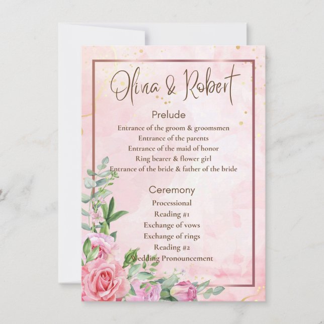 Programa de bodas (Anverso)