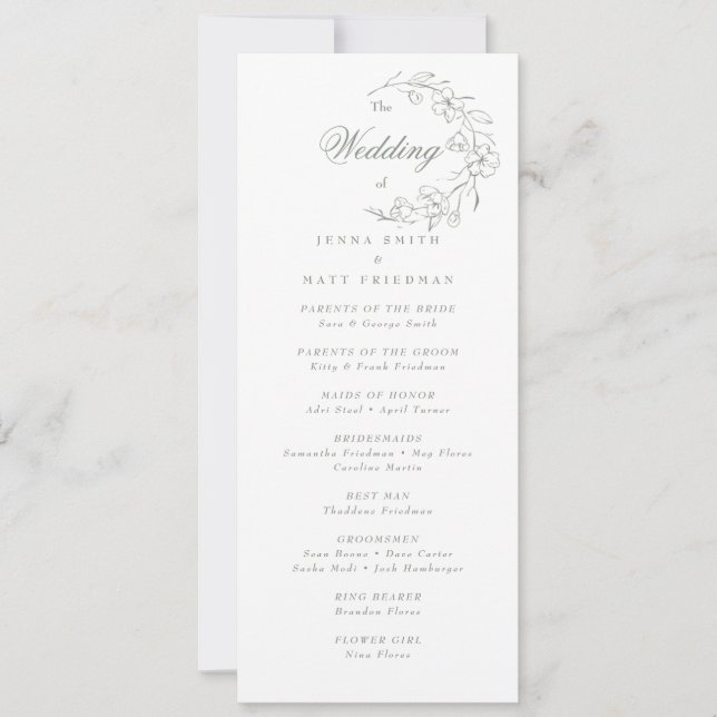 Programa de bodas (Anverso)