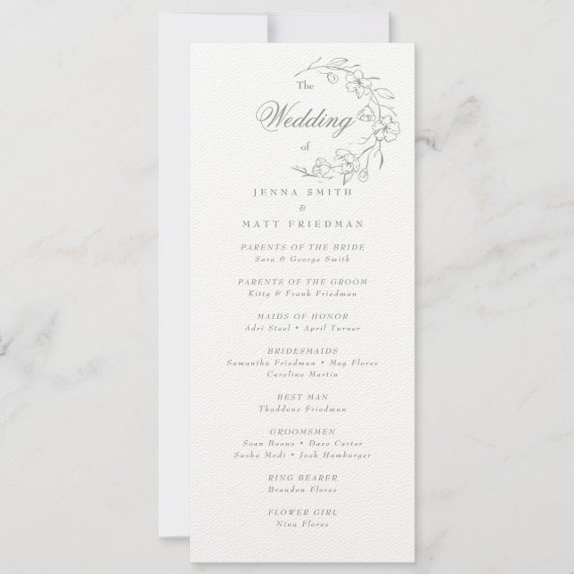 Programa de bodas (Anverso)