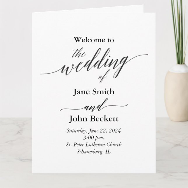 Programa de bodas (Anverso)