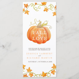 Programa de bodas acuarelas de calabaza para el am