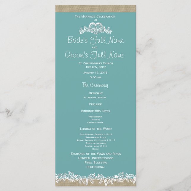 Programa de Bodas Acuáticas de Sea Garland (Anverso)