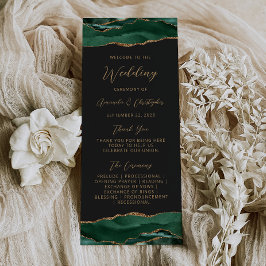 Programa de Bodas Agate Esmeralda Verde Oscuro