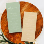 Programa de Bodas Amarillas Ecológicas LEAH Pastel<br><div class="desc">Este programa de bodas cuenta con una letra manuscrita y un diseño minimalista moderno con una combinación de colores verde pastel y amarillo. Edite con facilidad *most* frases según sus necesidades y edite todos los colores para que coincidan con los colores de su evento.</div>