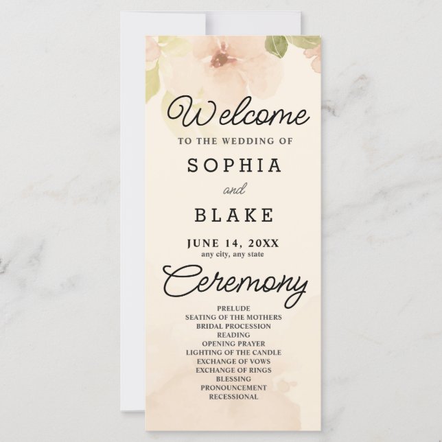 Programa de Bodas Amarillas y Flores Amarillas (Anverso)