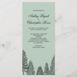 Programa de Bodas, Árbol Rústico de Pino - Verde