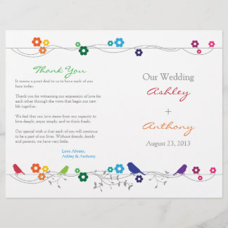 Programa de bodas arcoiris Flores de aves