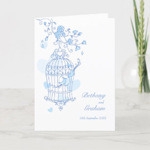 Programa de bodas azul para jaulas de aves