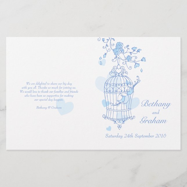 Programa de Bodas Azules de Aves Amores (Anverso)