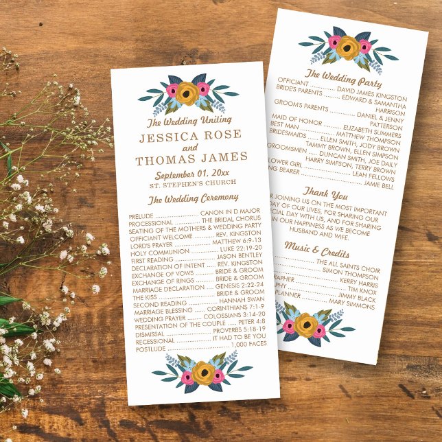 Programa de Bodas Blancas con Floral Wreath (Subido por el creador)