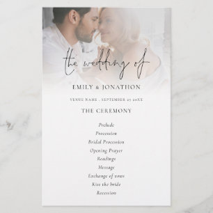Programa de Bodas Blancas en Blanco y Negro con gu