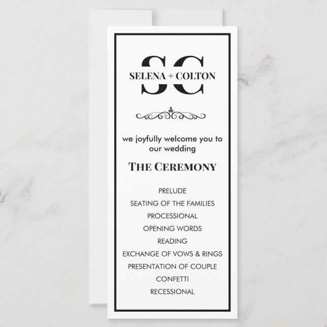 Programa de Bodas Blancas y Negra para los Años Mo (Anverso)