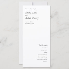 Programa de Bodas Blancas y Negra Ultra Minimalist