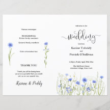 Programa de Bodas Blue Wildflower Meadow