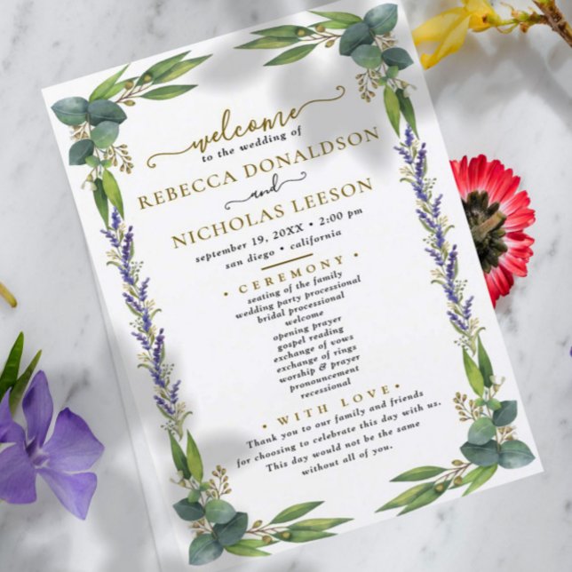 Programa de bodas botánicas Eucalyptus Greenery (Subido por el creador)