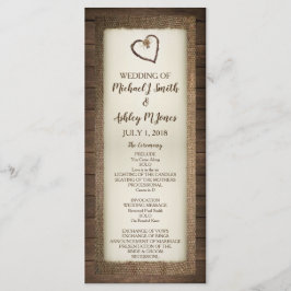 Programa de Bodas Cardíacas, de Madera, Burlap y T