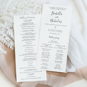 Programa de bodas católicas de Isabella con misa