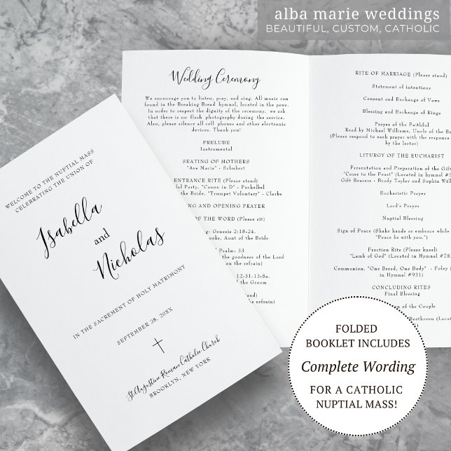 Programa de bodas católicas de Isabella con misa c (Subido por el creador)